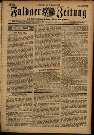Zweite Ausgabe vom Samstag, den 07. August 1897.