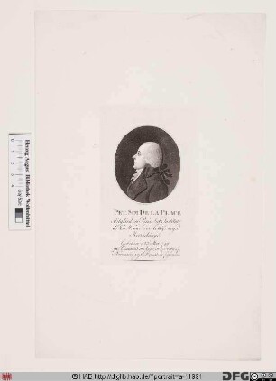 Bildnis Pierre-Simon Laplace (1804 comte, 1815 marquis de)