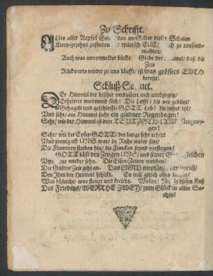 Schluß-Sonnet.