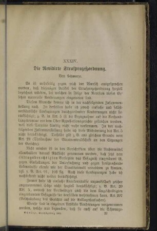 XXXIV [i.e. XXXV.]. Die Revidirte Strafprozeßordnung