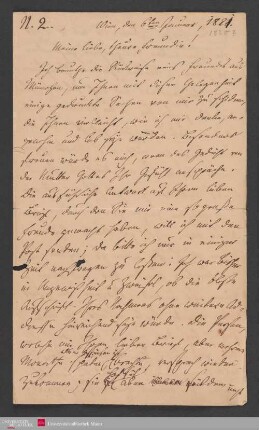 Meine liebe, theure Freundin! Ich benütze die Rückreise eines Freundes aus … , 06.01.1821. - Benediktinerabtei St. Bonifaz in München und Andechs