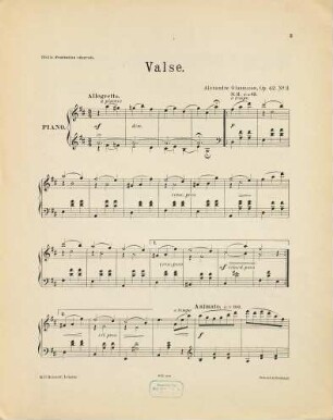 3 miniatures : op. 42, 3. Valse