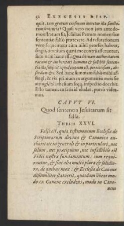 Caput VI. Quod sententia Jesuitarum sit falsa.