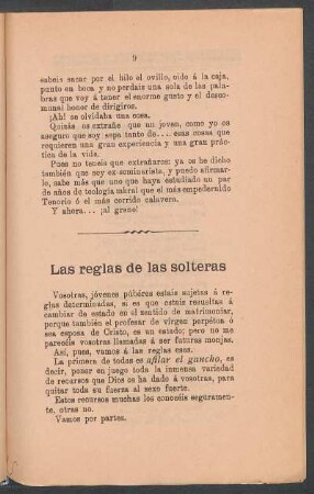 Las reglas de las solteras