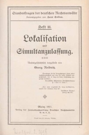 Lokalisation und Simultanzulassung