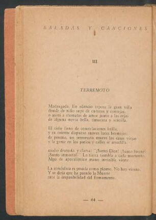 III - Terremoto