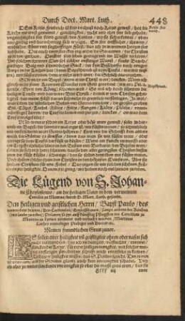 Die Lügend von S. Johanne Chrysostomo ...