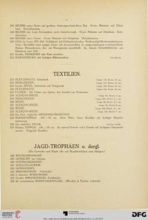 Textilien (Nr. 213-227)
