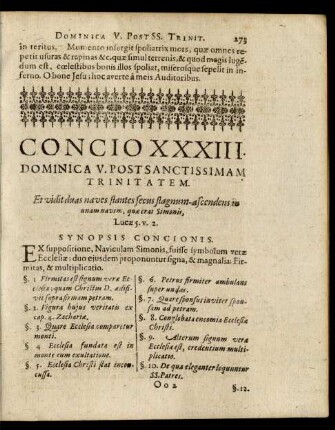 Concio XXXIII. Dominica V. Post Sanctissimam Trinitatem.