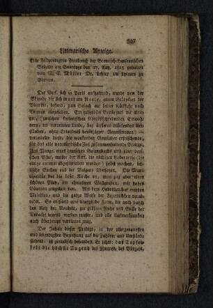 Litterarische Anzeige.