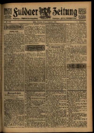 Erste Ausgabe vom Montag, den 05. Dezember 1904.