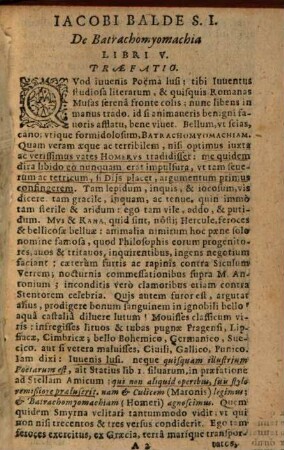Batrachomyomachia Homeri : Tuba Romana cantata, & Aevo nostro accommodata