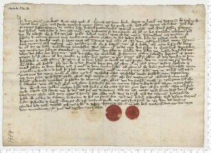 Testament des Bürgers Bernd van deme Brake, beglaubigt durch die beiden Ratsmannen Ludeke Godenstede und Ditmer Semmelbecker