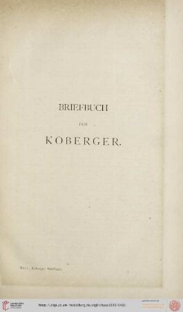 Briefbuch der Koberger