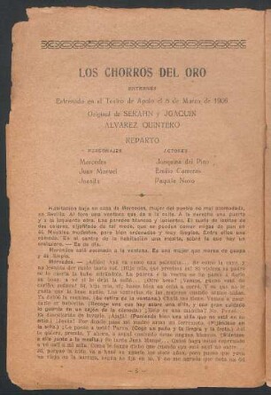 Los chorros del oro : Entremés