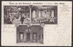 Ansichtskarte Restaurant „Arminhallen“, Kommandantenstraße [1/4]