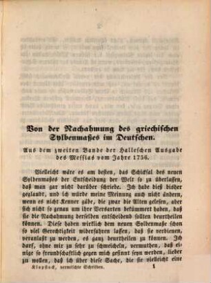 Klopstocks sämmtliche Werke, 10. Vermischte Schriften
