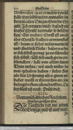 XLIX. Vom unschädlichen Reichthum