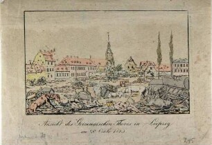Ansicht des Grimmaischen Thores in Leipzig am 20. Oktober 1813