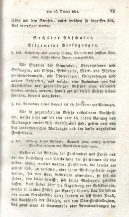 Sechster Abschnitt. Allgemeine Verfügungen.