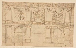 Entwurf für eine architekturillusionistische Wand- oder Fassadenmalerei