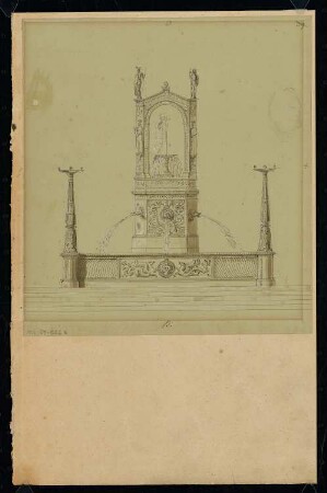 Öffentlicher Brunnen Monatskonkurrenz Dezember 1830: Aufriss