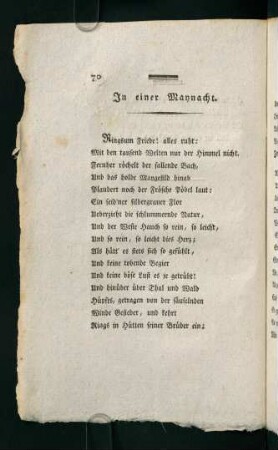 70-73, In einer Maynacht