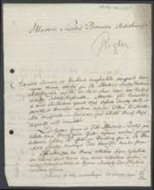 Brief von Siegmund Riegler an Regensburgische Botanische Gesellschaft