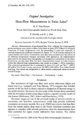 Heat-flow measurements in Swiss lakes