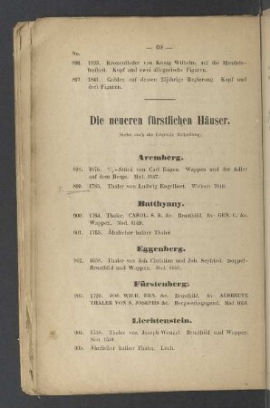 Die neueren fürstlichen Häuser