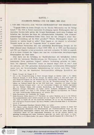 Kapitel 1: Huldrych Zwingli und die Bibel (bis 1524)