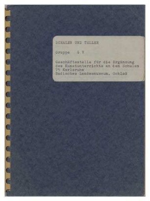 Schalen und Teller Gruppe G V (Textbuch zur Werkbundkiste)