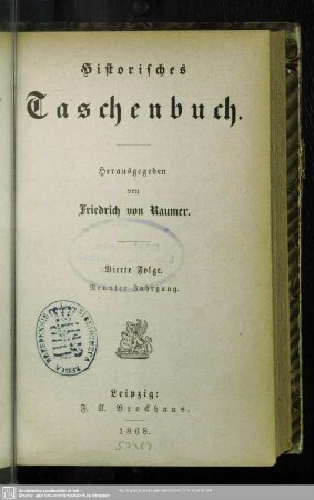 4.F.9.1868: Historisches Taschenbuch