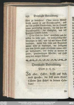 Dreyßigste Betrachtung, Psalm 31, 15. 16.