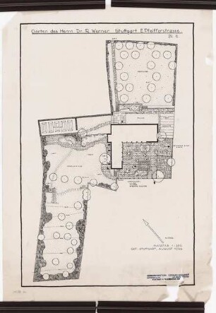 Wohnhaus Dr. Werner, Stuttgart: Gartenplan 1:250