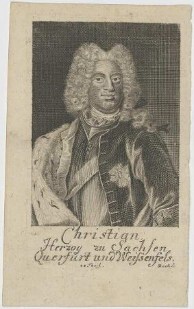 Bildnis des Christian, Herzog zu Sachsen, Querfurt und Weißenfels