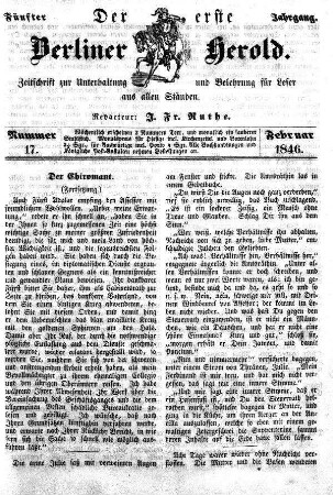 Nummer 17, Februar 1846