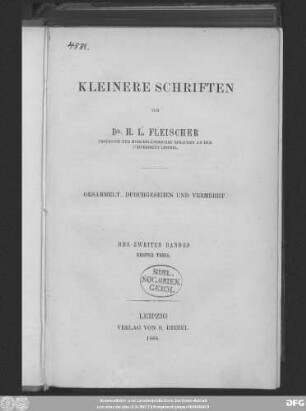 Bd. 2, Theil 1: Kleinere Schriften
