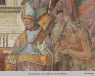 Thronende Madonna mit Kind und Heiligen