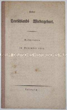 Schrift über die politische Situation Deutschlands nach dem Sieg über Napoleon