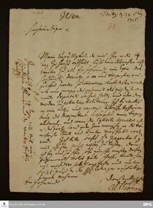 Brief von Samuel Urlsperger an August Hermann Francke.