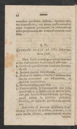 §. V. Quomodo corpus ab illis liberandum sit?