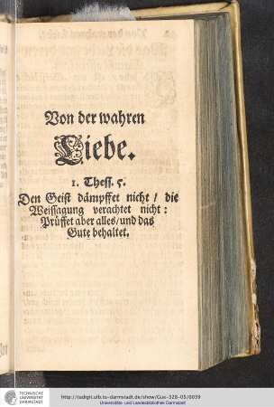 Von der wahren Liebe