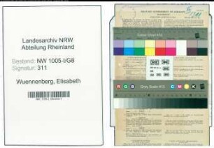 Entnazifizierung Elisabeth Wuennenberg , geb. 30.12.1904 (Postfacharbeiterin)