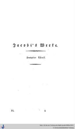 Jacobi's Werke. Zweyter Theil.