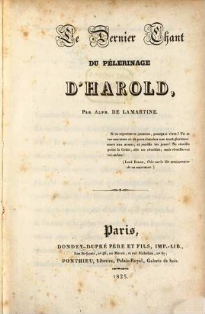 Le Dernier Chant du Pélerinage d'Harold
