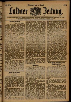 Ausgabe vom Mittwoch, den 03. August 1887.