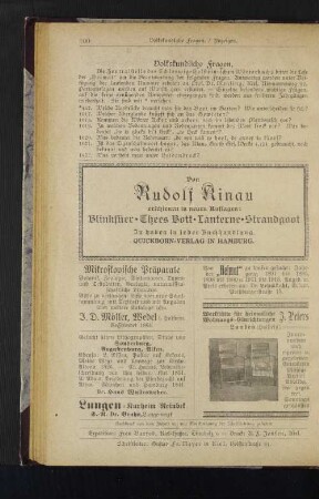 Volkskundliche Fragen.