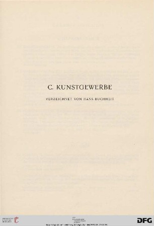 C Kunstgewerbe (Nr. 378-667)