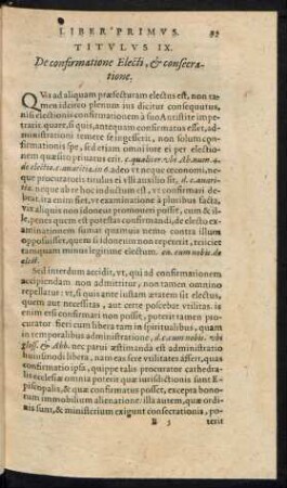 Titulus IX. De confirmatione Electi, et consecratione.